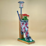 SOLAR LIGHT POST GOLFER DUDE