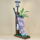 SOLAR LIGHT POST GOLFER DUDETTE