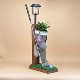 SOLAR LIGHT POST GOLFER DUDE